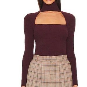 Astr Deep Red Cozy Top